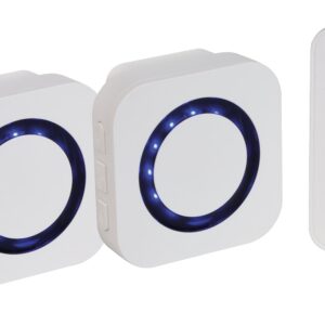 Wireless doorbell kit(Not video),bell push and twin plug-in chimes.